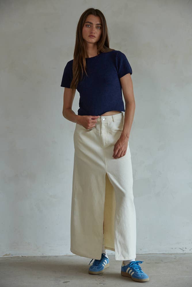 Corduroy Flare Maxi Skirt