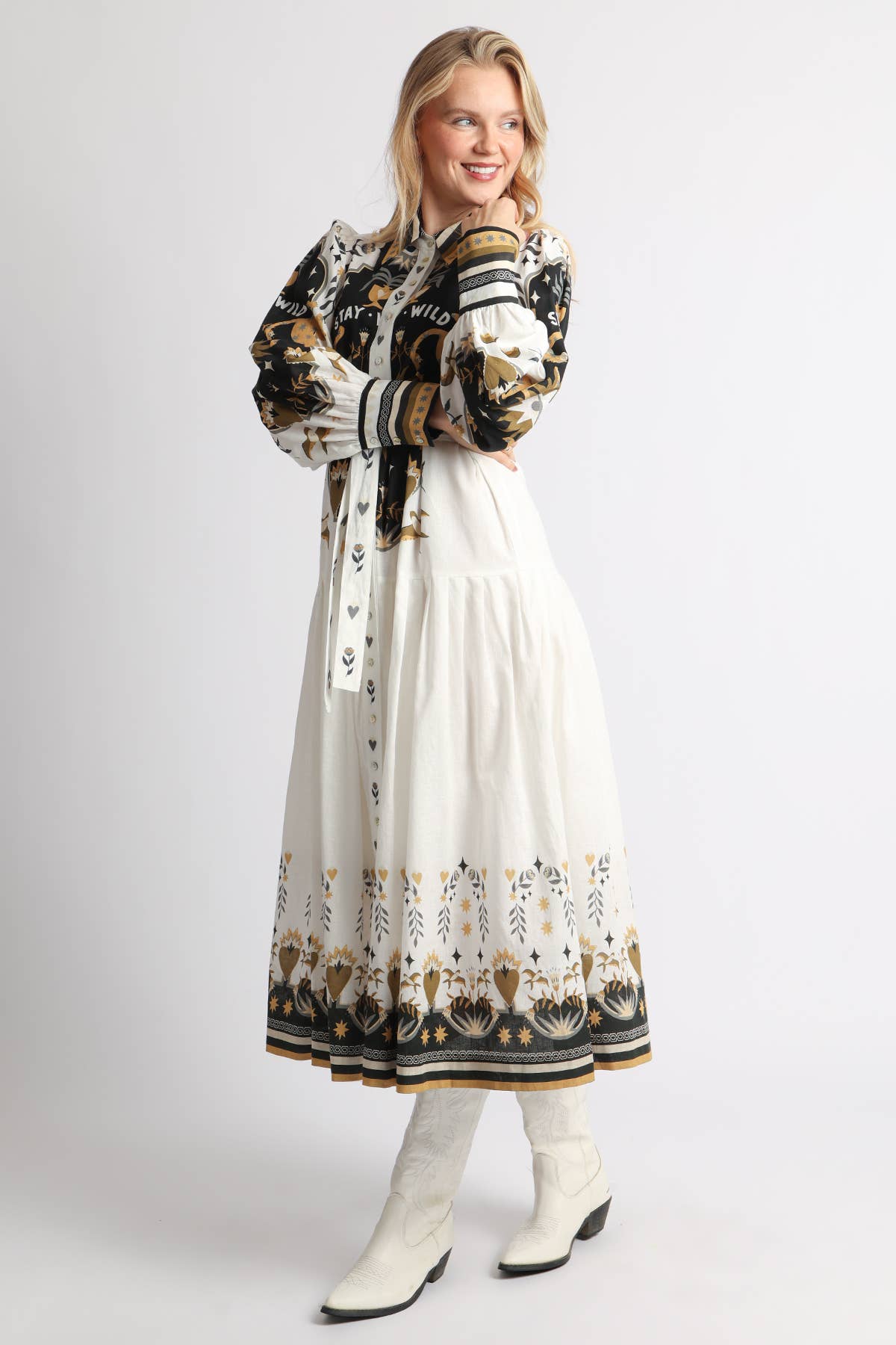 Western Maxi Shirt Dress