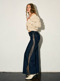 Metal Fringe Wide Leg Jeans