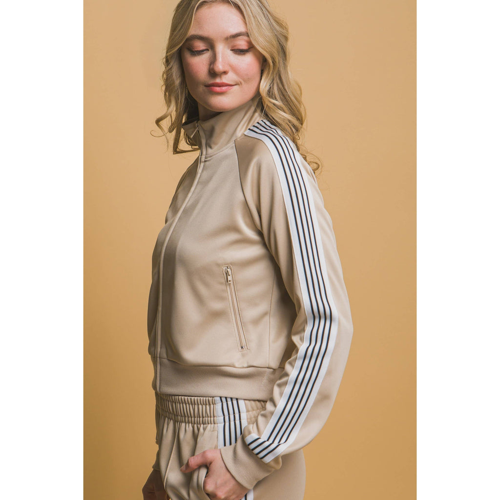 Full-zip Track Jacket With Side Stripes