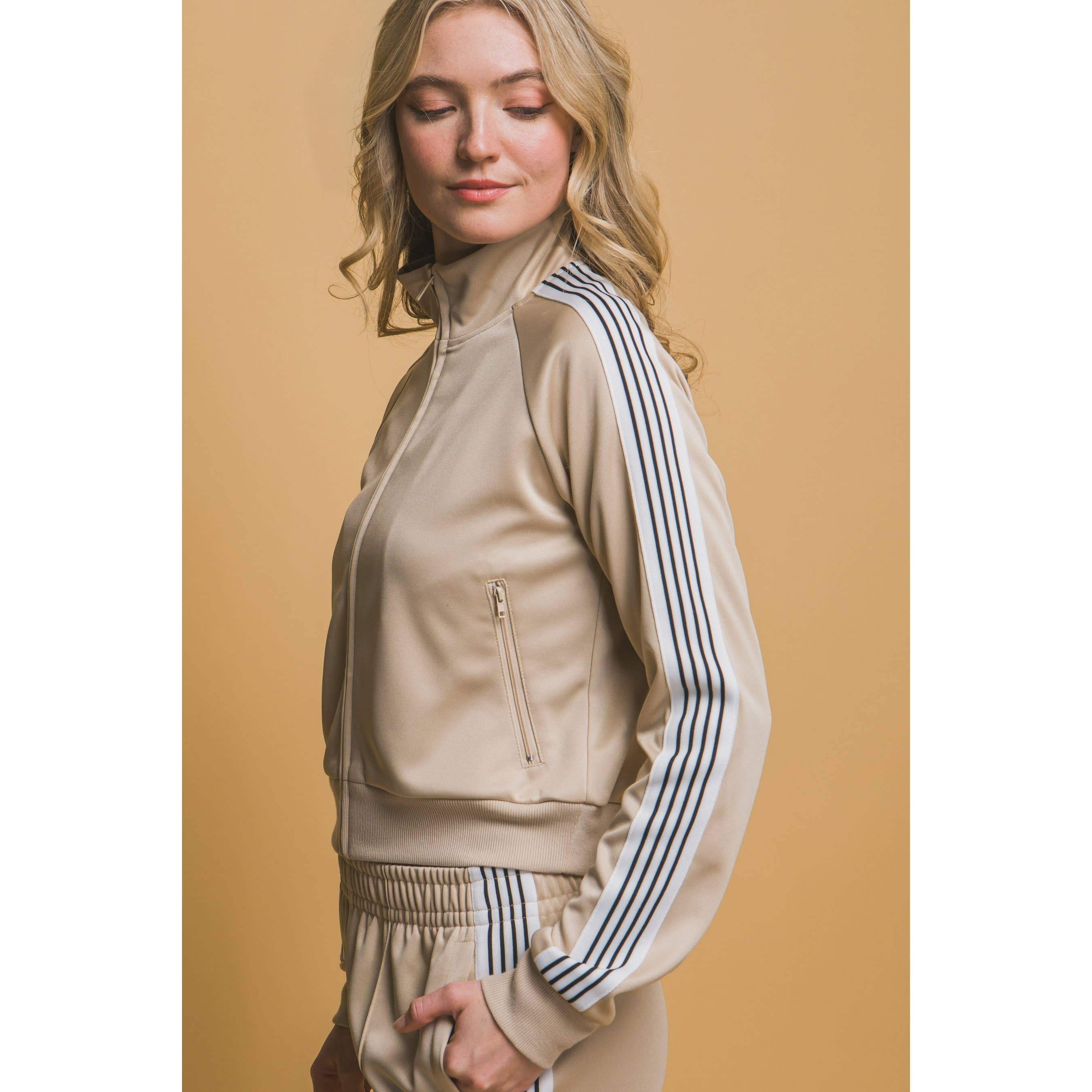 Full-zip Track Jacket With Side Stripes