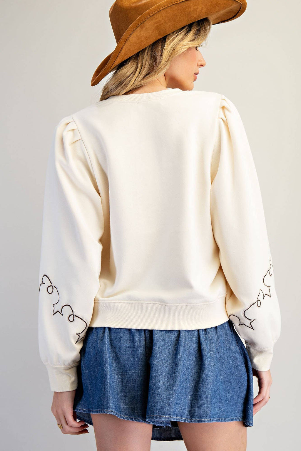 EMBROIDERED HENLEY TOP