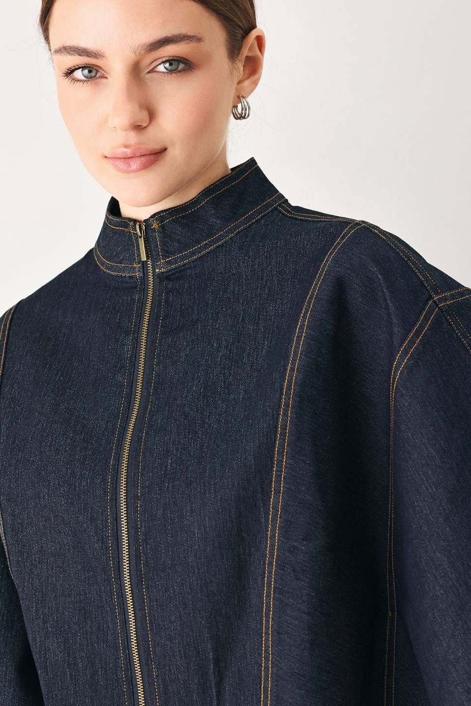 A denim capelet top - FJ1468B