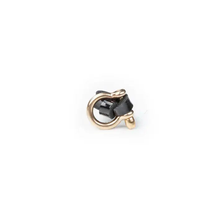The Lock Black Patent Leather & Gold Ring