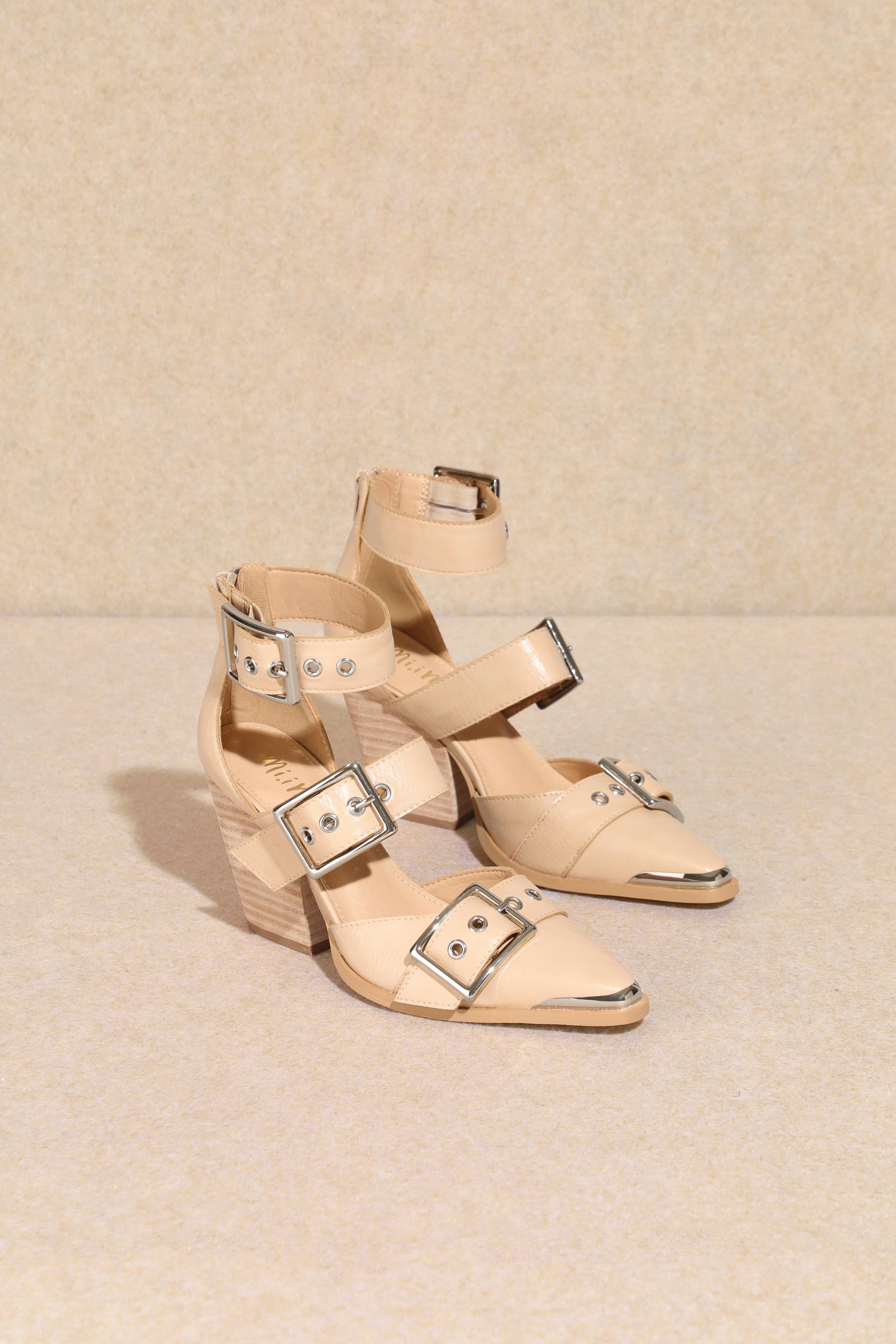 Edgy and Classy Buckle Heels