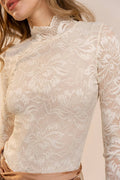 Scallop Lace Mock Neck Bodysuit