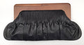 Retro Leather Clutch with Wood Frame