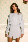 Asymmetric Terry Mini Dress
