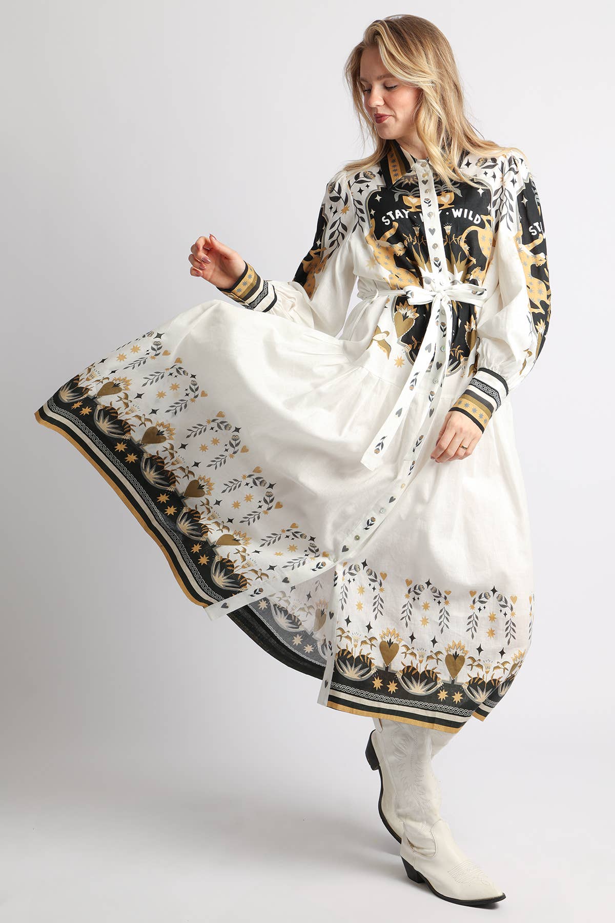 Western Maxi Shirt Dress