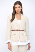 LAYERED MIXED MEDIA BLAZER