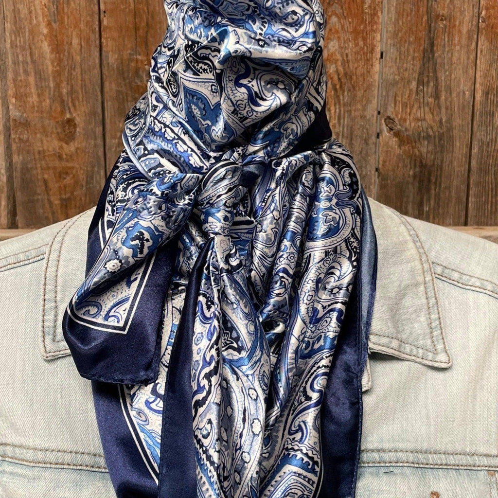 Blue & White Paisley Wild Rag/Scarf