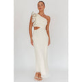 ONE SHOULDER RUFFLED MAXI DRESS
