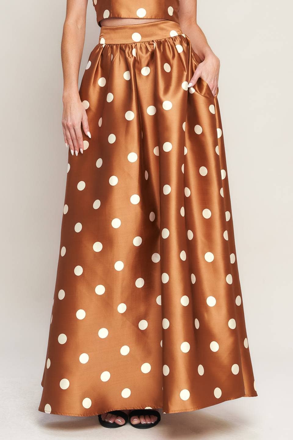 Polka Dot full maxi skirt -