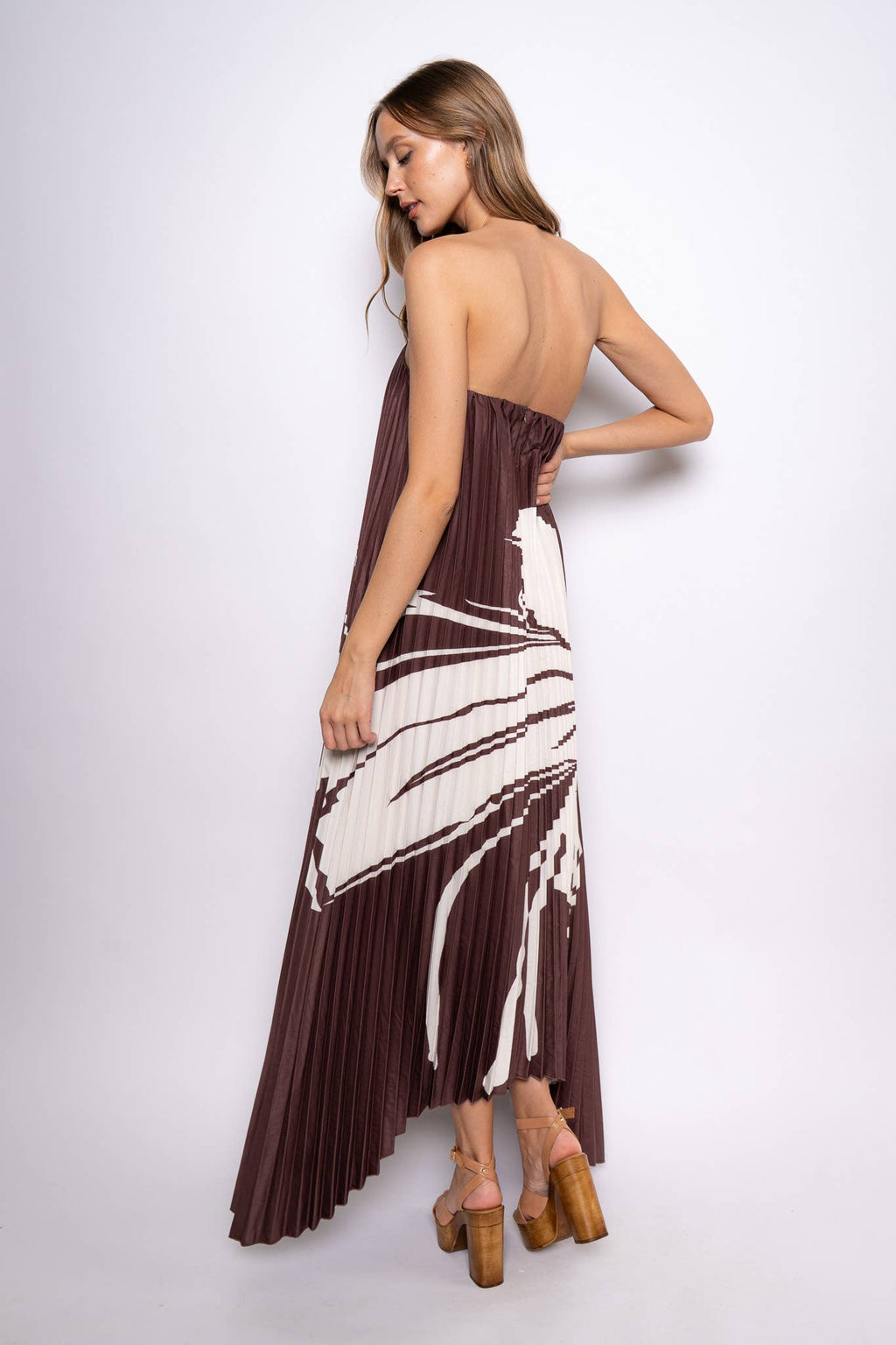 PLEATED MAXI DRESS