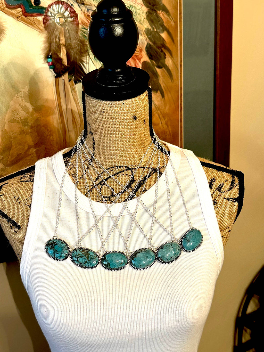 925 Sterling Silver and Genuine Turquoise Necklace