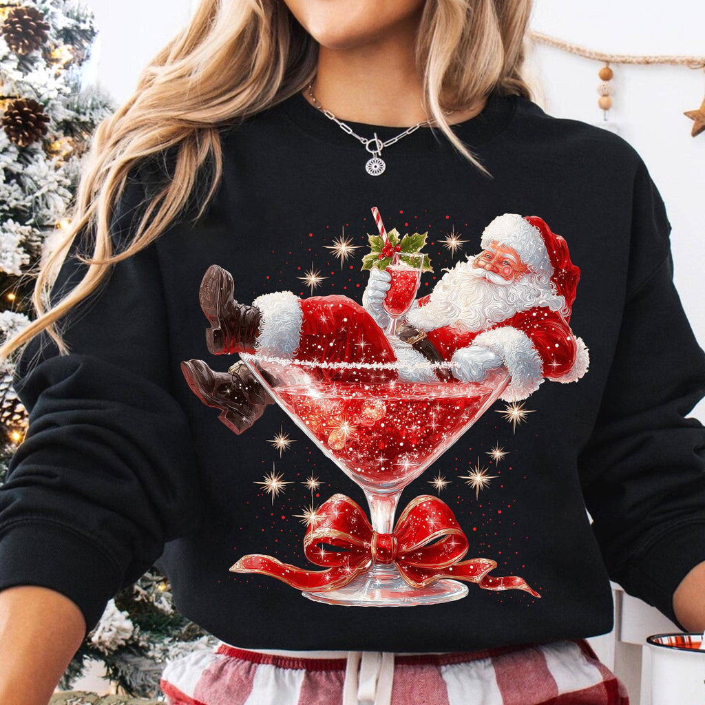 Retro Santa Claus Martini T-Shirt