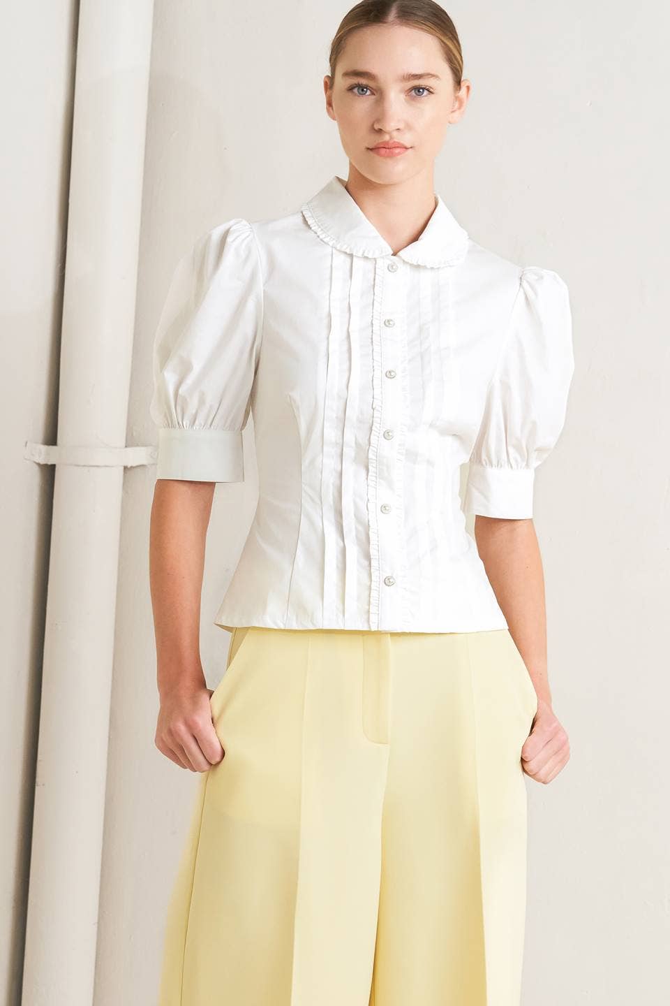 White Pearl Button Shirt