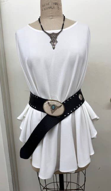 Leather belt and buckle (L)