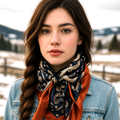 Navy and Rust Floral Paisley Wild Rag / Scarf