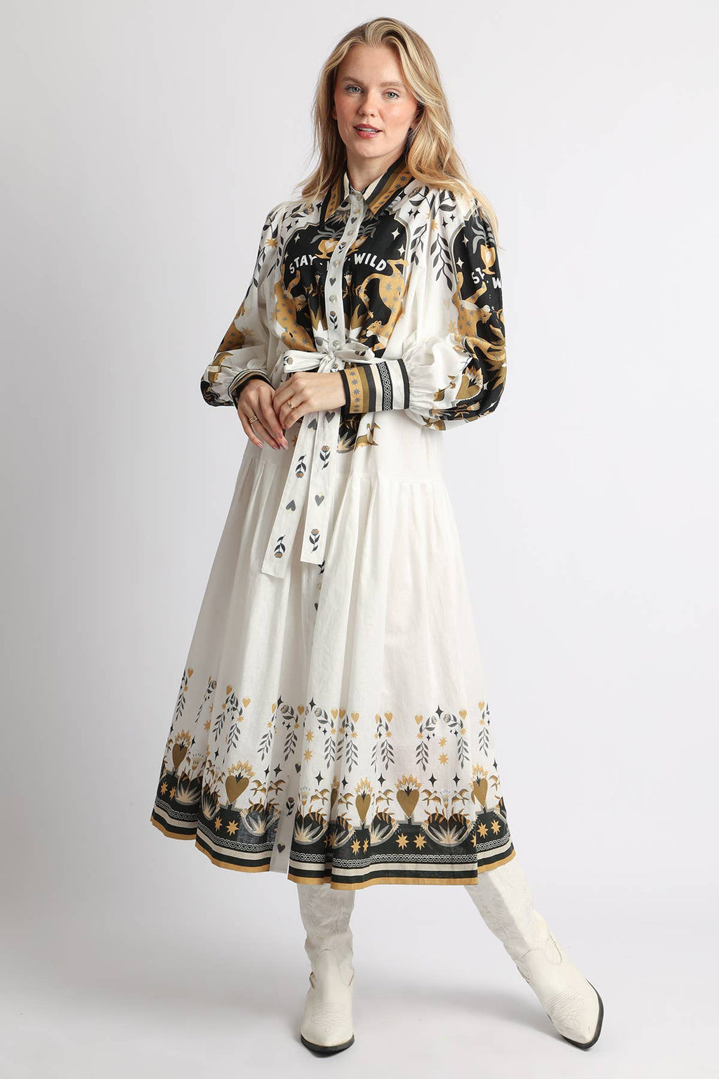 Western Maxi Shirt Dress