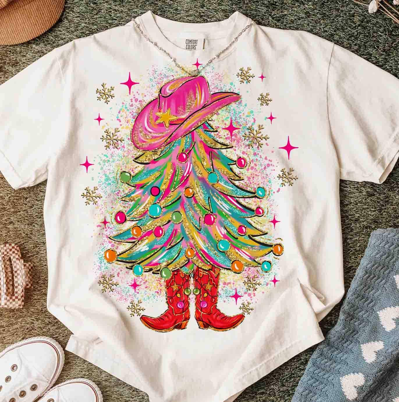 Cowgirl Christmas Tree T-Shirt