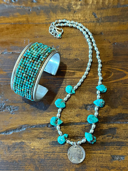 Buffalo Nickel Turquoise Choker