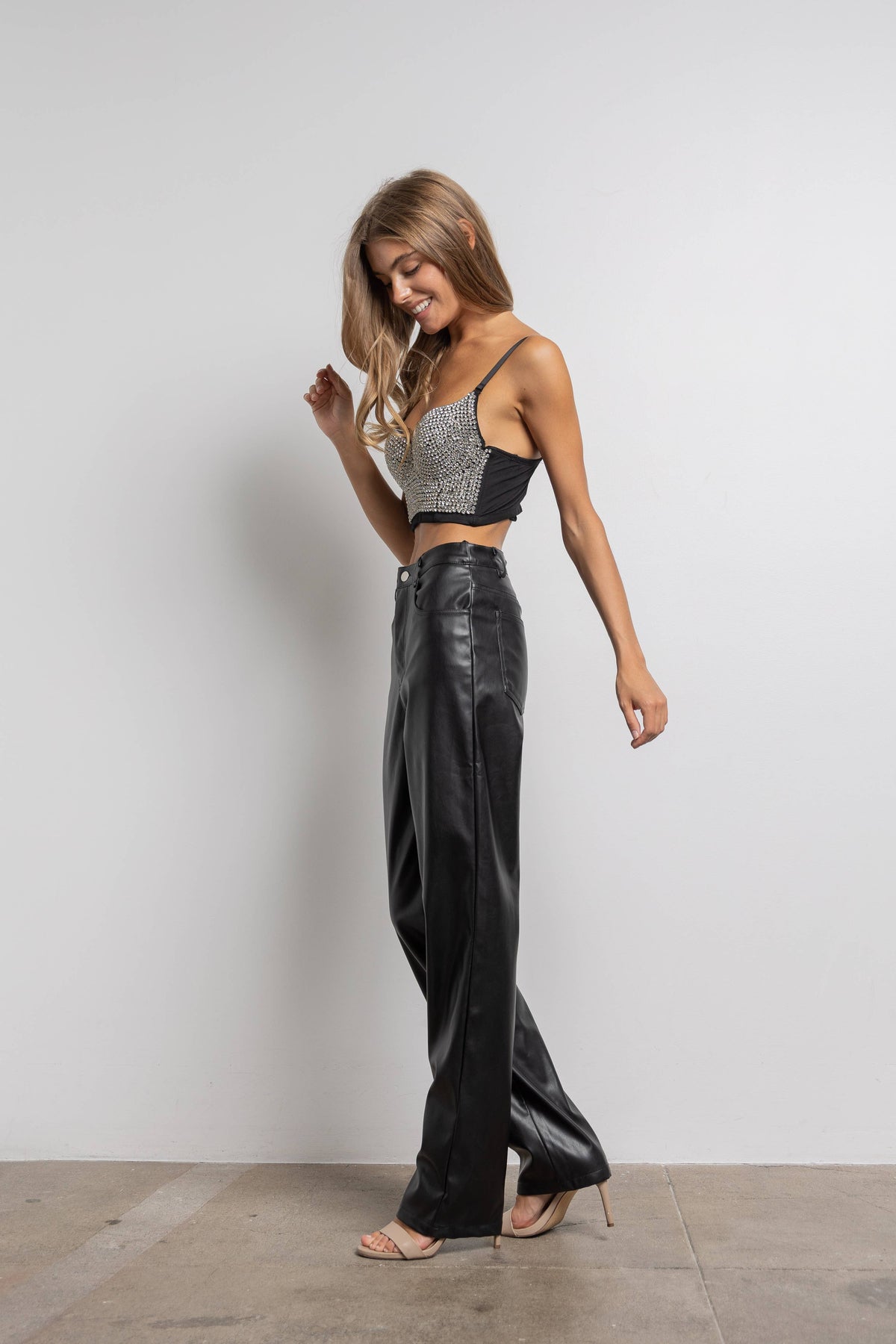 Rhinestone bustier top