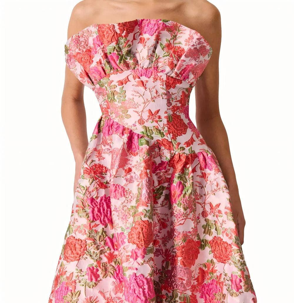 Jacquard High-Low Midi Dress-FINAL SALE ITEM