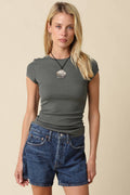 Serena Ribbed Cap Sleeve Top