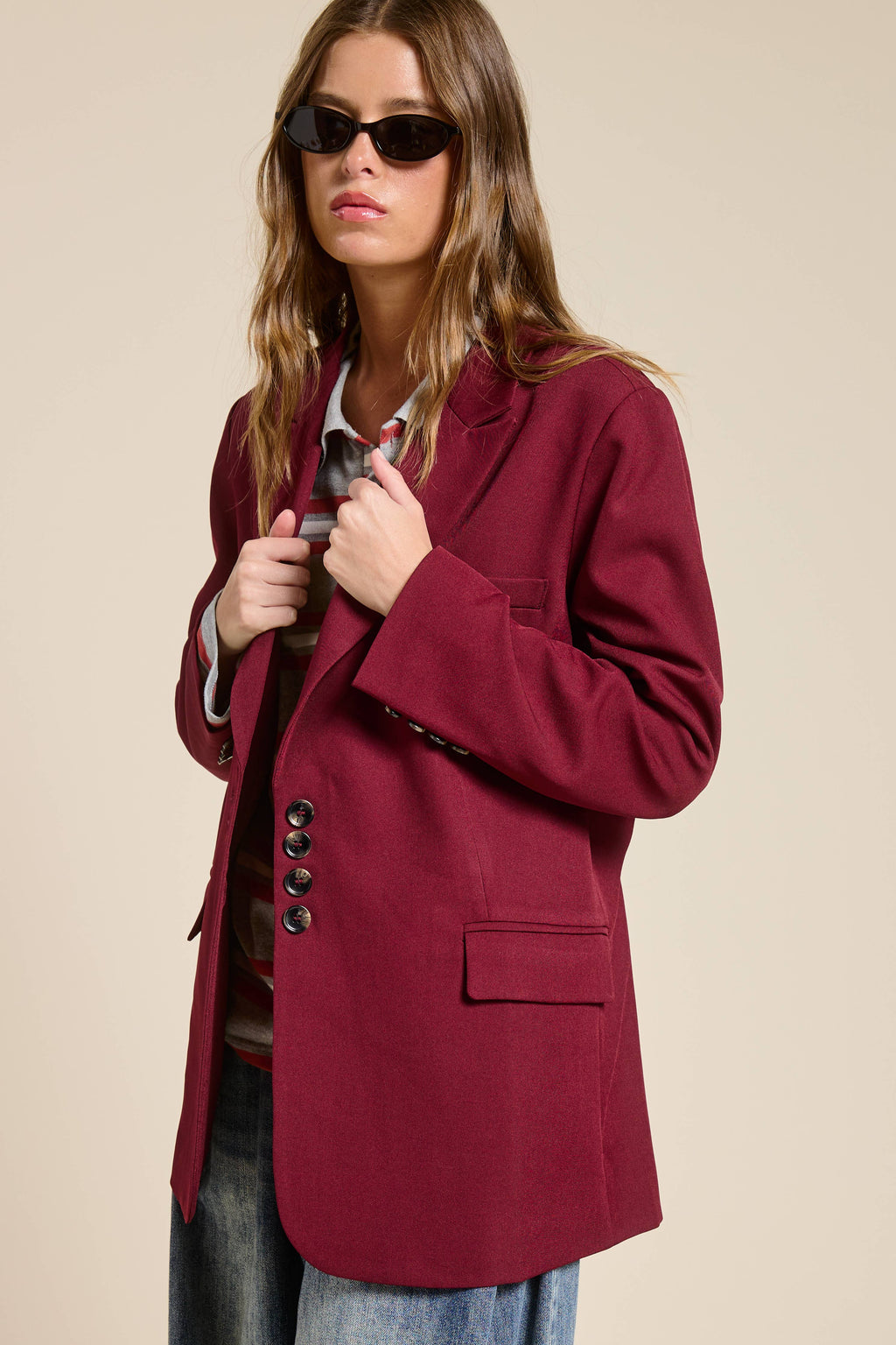 Adjustable Tie Back Blazer Jacket