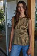 Crew Neck Sleeveless Top