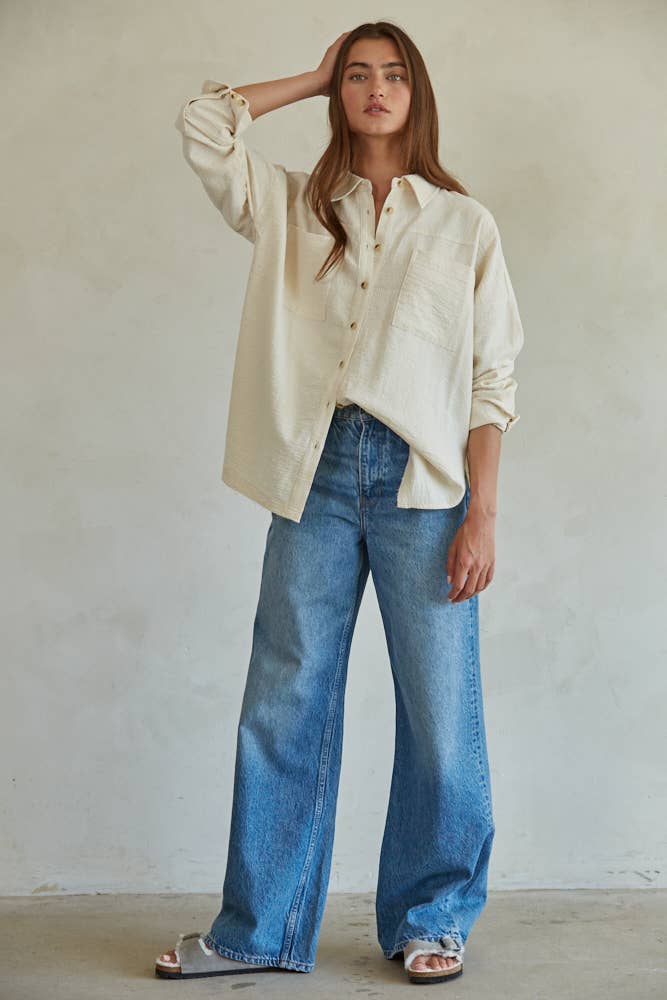Linen Cotton Long Sleeve Button Down