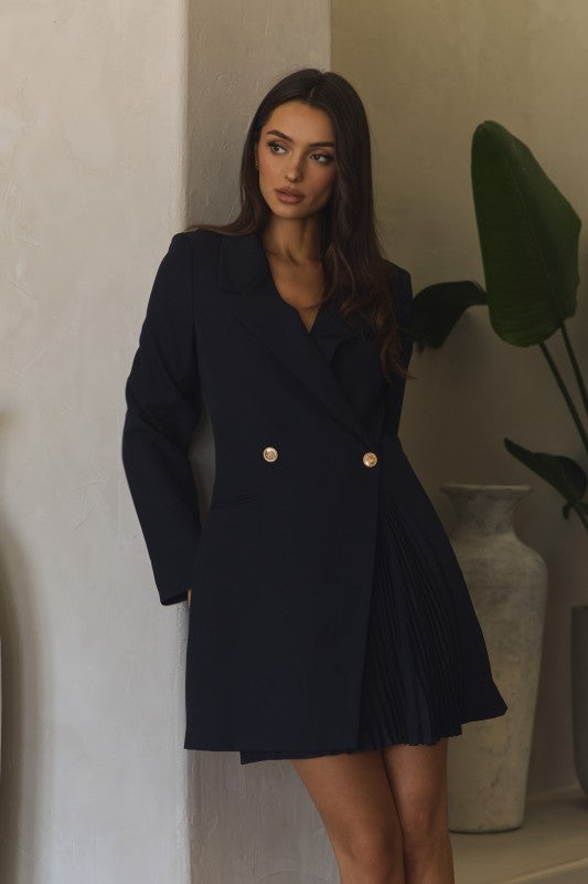 Blazer Pleated Mini Dress