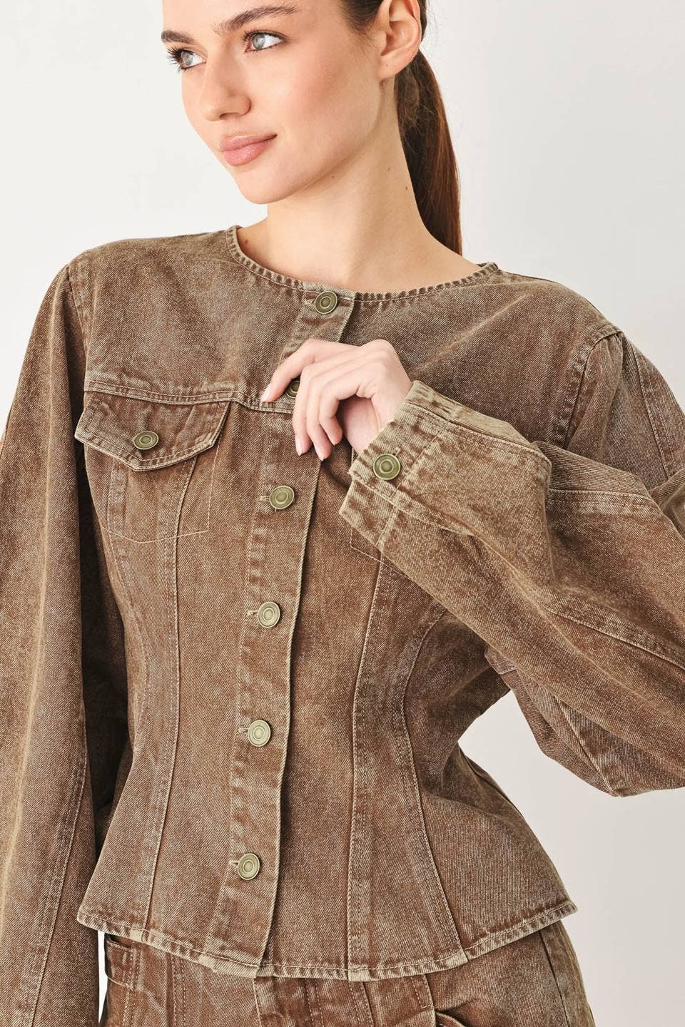 A washed denim jacket - FJ1443B