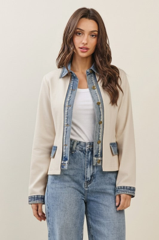 Misty Denim Trim Jacket