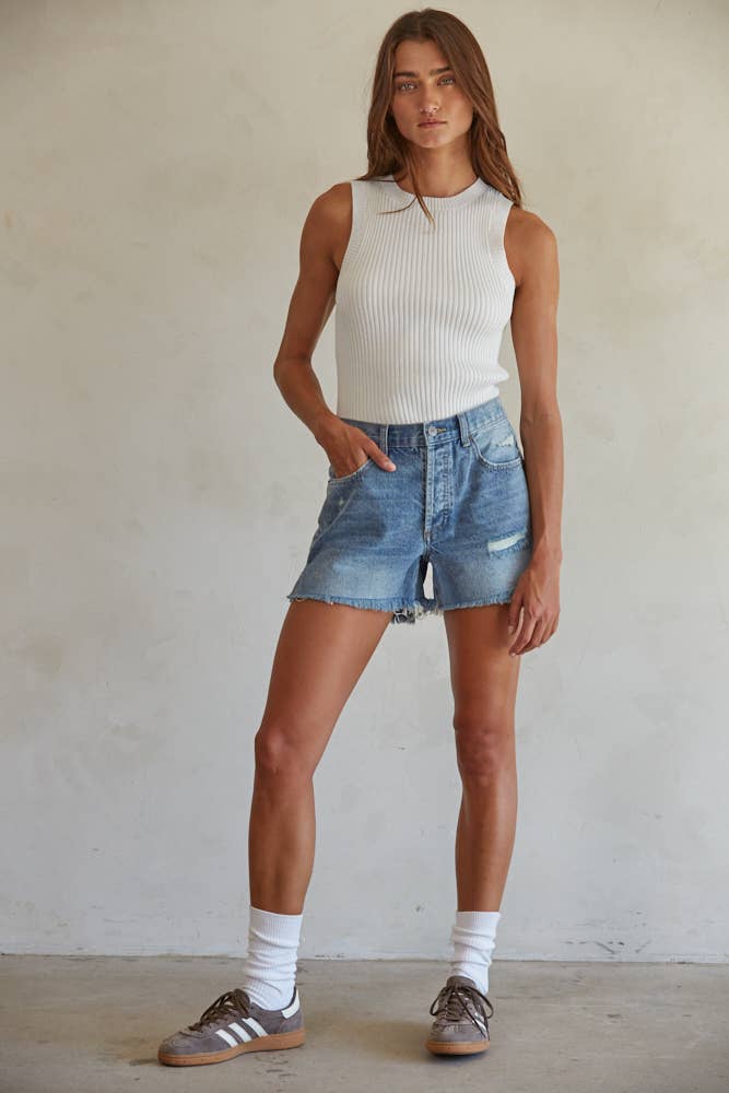 Denim Distressed Shorts
