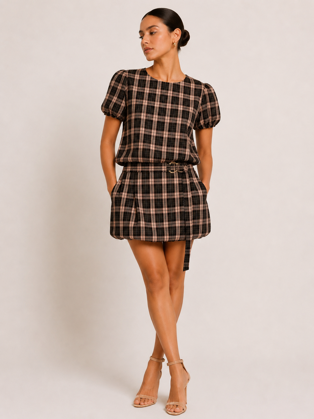 Plaid Bubble Skirt