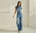 Sleeveless Denim Jumpsuit