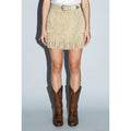 Suede Star Fringe Mini Skirt