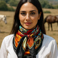 Black and Red Floral Paisley Wild Rag / Scarf