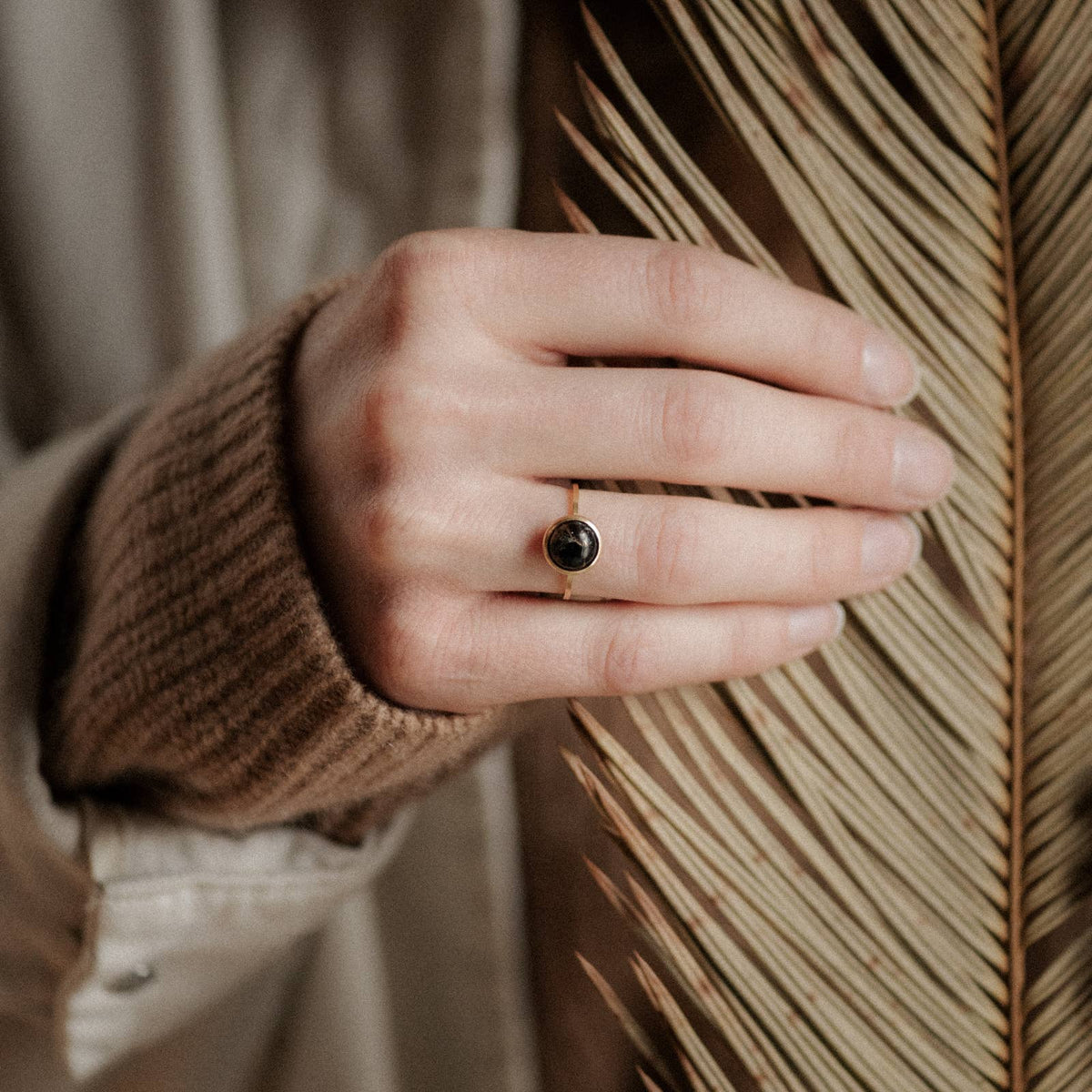 Hyalite Ring // Copper Obsidian