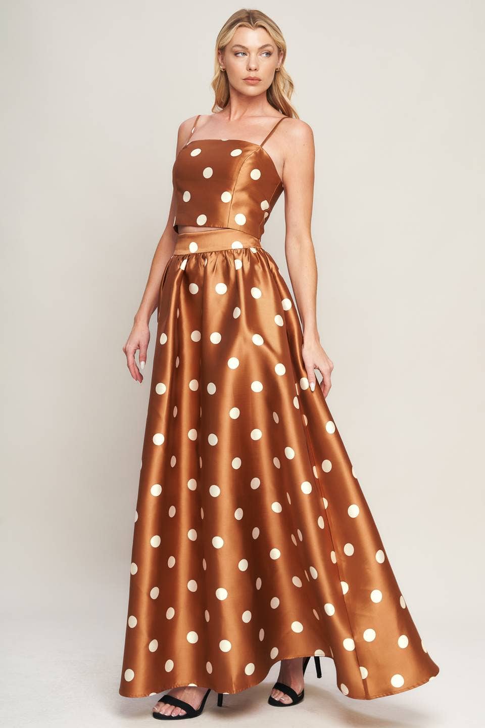 Polka Dot full maxi skirt -
