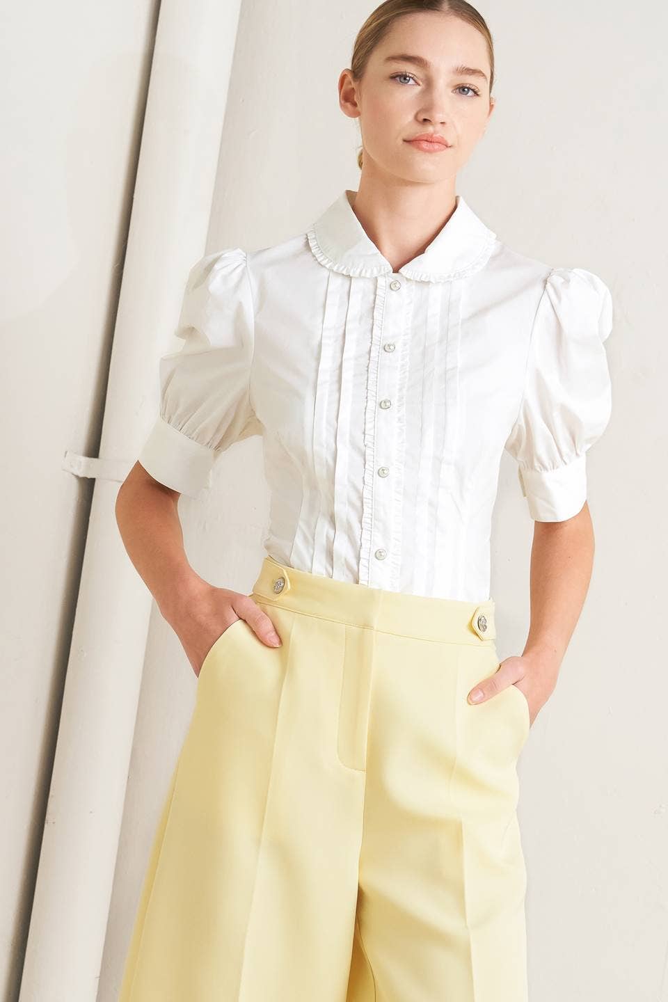 White Pearl Button Shirt