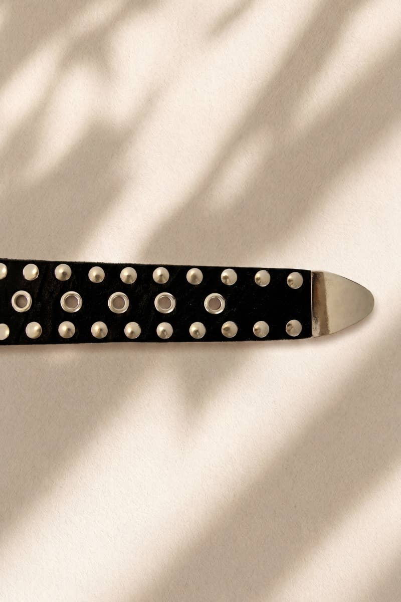 Atlas leather sash belt, Black