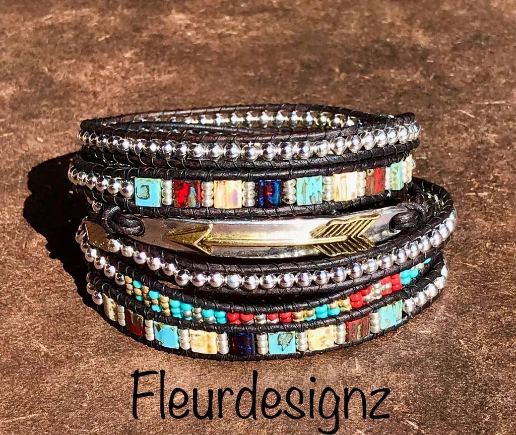 Boho Chic Leather Wrap Bracelet