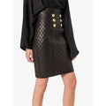 Handmade Quilted Sheepskin High Waist Leather Skirt