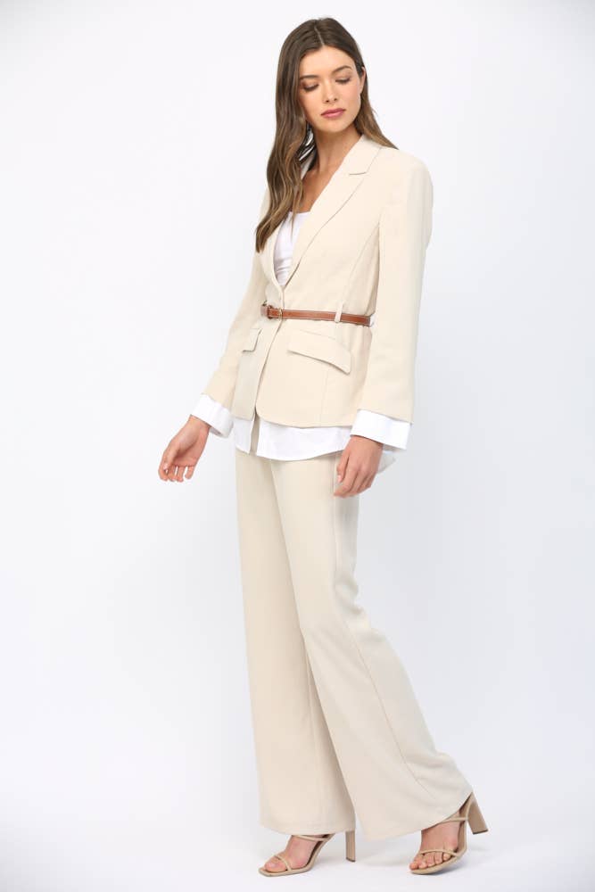 LAYERED MIXED MEDIA BLAZER