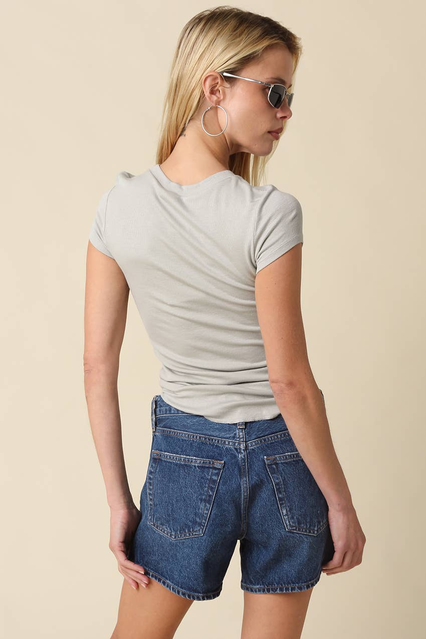 Serena Ribbed Cap Sleeve Top