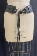 Leather belt with strings (M/L)