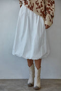 Bubble Hem A-Line Midi Skirt